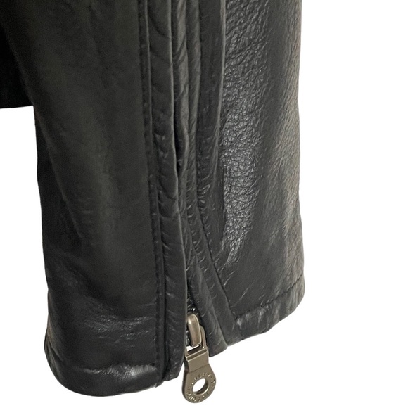 Harley-Davidson Soft Black Leather Moto Embroidered Logo Riding Zippered Jacket - Picture 15 of 16